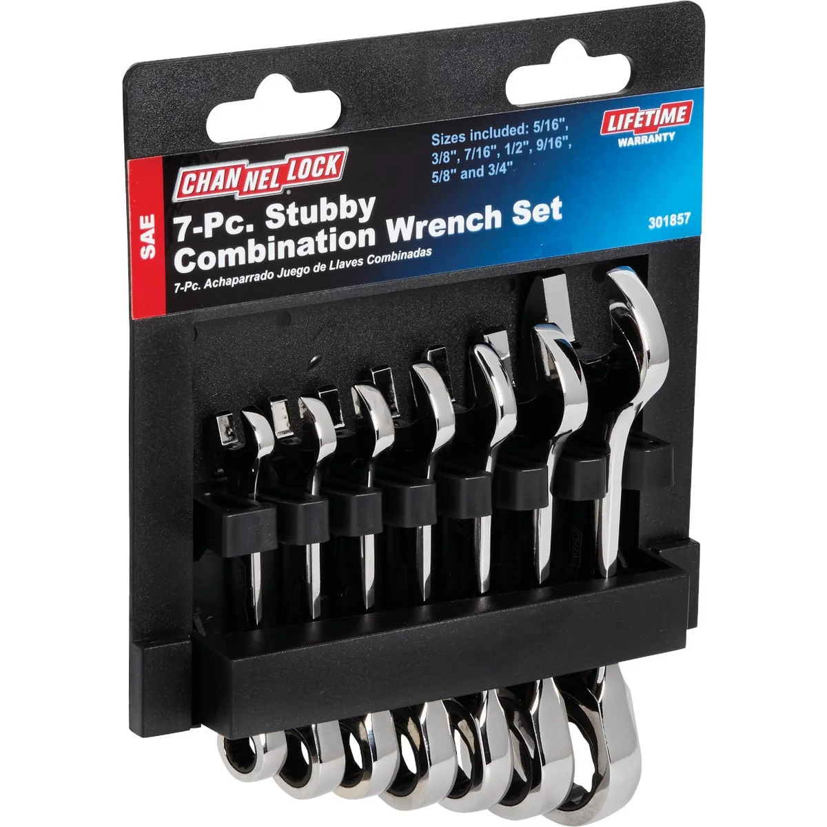 Recyclable Channellock Standard 12-Point Stubby Ratcheting Combination Wrench Set 7-Piece Certified