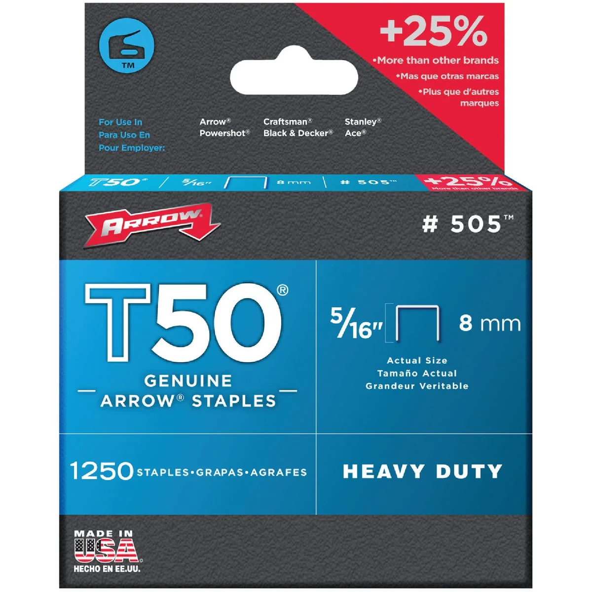 Pure Arrow T50 Heavy-Duty Staple 5 16 In. 1250-Pack Breathable