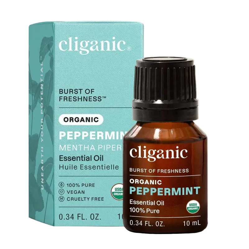 Advanced Cliganic Organic Peppermint Essential Oil – Burst of Freshness Crafted