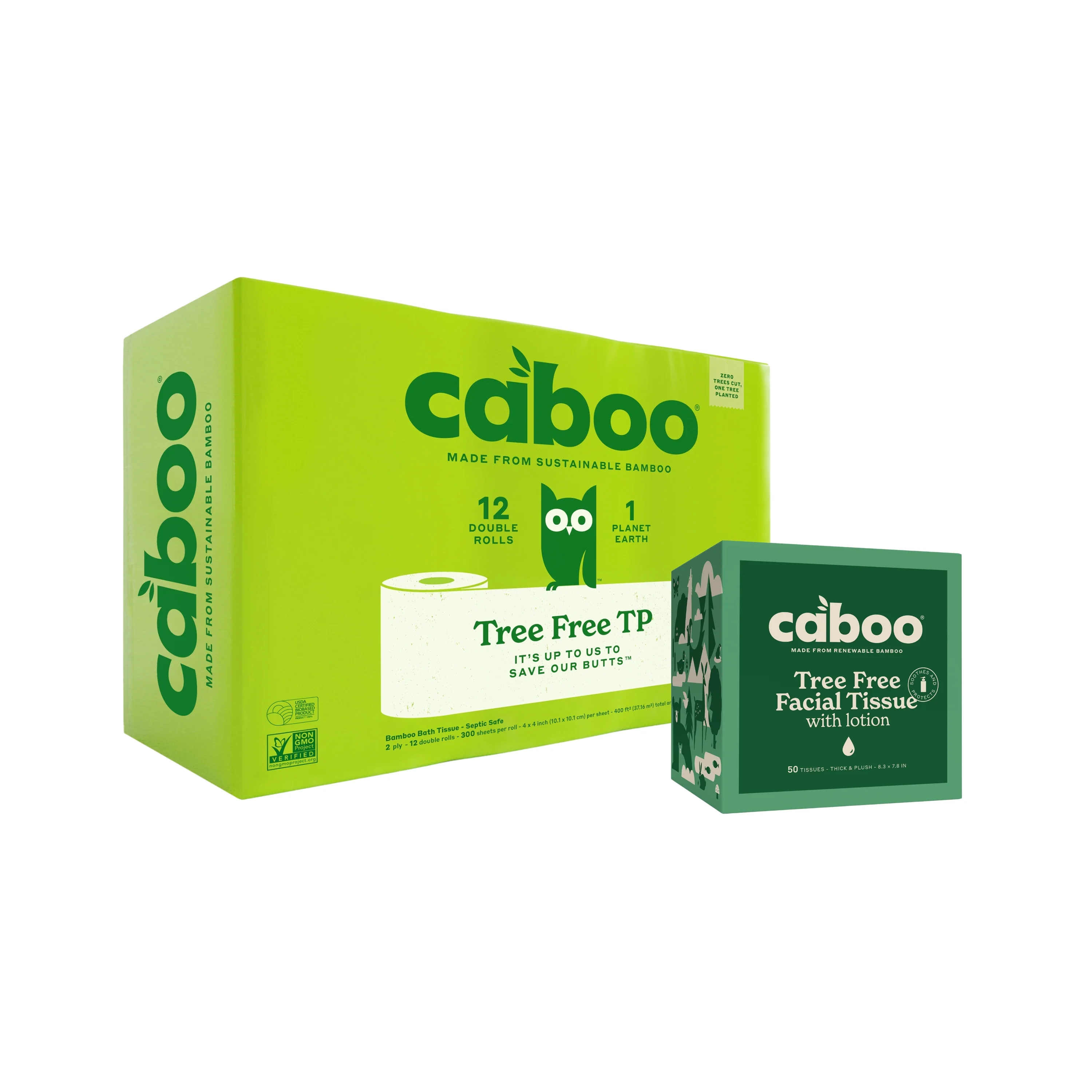 Premium Caboo Buy 12 Rolls of 2-Ply Bath Tissue Get a Lotion Facial Tissue Cube Healthy