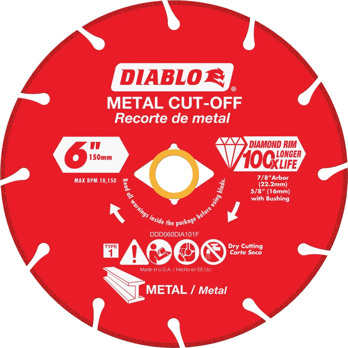 Responsible Diablo Type 1 6 In. x 7 8 In. Metal Cutting Diamond Cut-Off Wheel Eco-Friendly