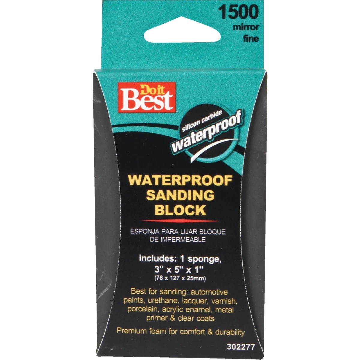 Sophisticated Do it Waterproof 3 In. x 5 In. x 1 In. 1500 Grit Mirror Fine Sanding Sponge Organic