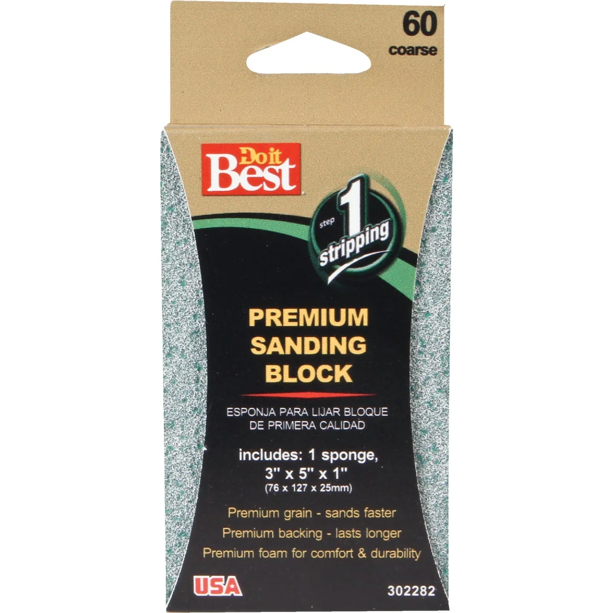 Recyclable Do it Premium 3 In. x 5 In. x 1 In. 60 Grit Coarse Sanding Sponge Specialty