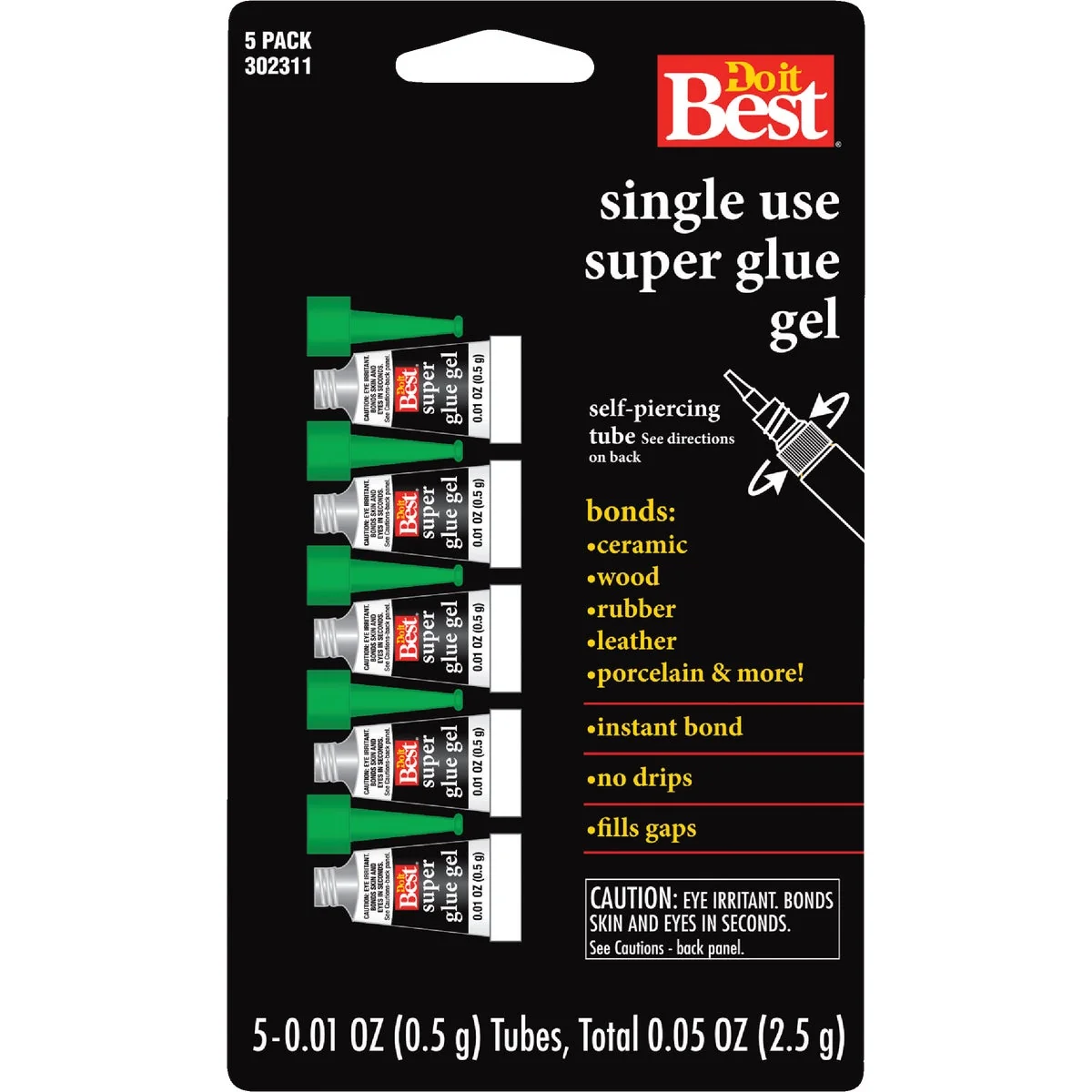 Organic Do it 0.01 Oz. Single Use Super Glue Gel 5-Pack Prestigious