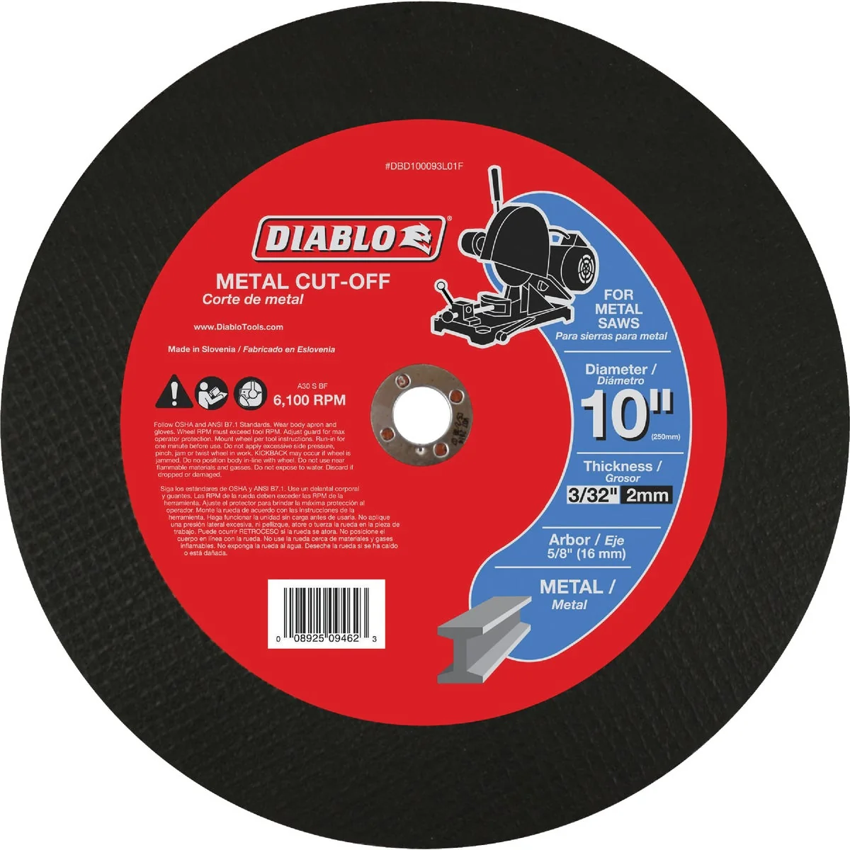 Specialty Diablo Type 1 10 In. x 3 32 In. x 5 8 In. Metal Cut-Off Wheel Modern