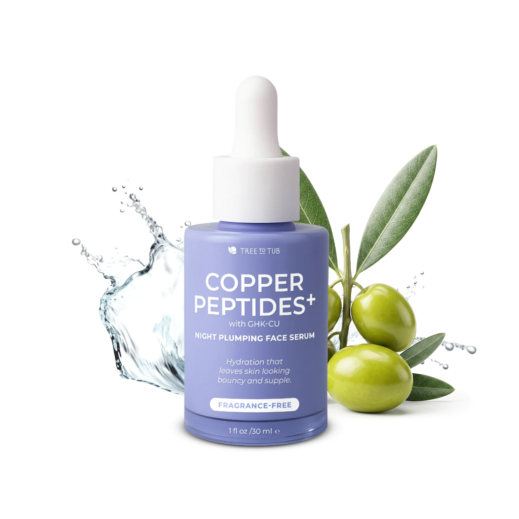 Selected Tree To Tub Copper Peptides Face Serum with Multi-Peptides Triple Hyaluronic Acid Squalane – Lightweight Hydration Reusable