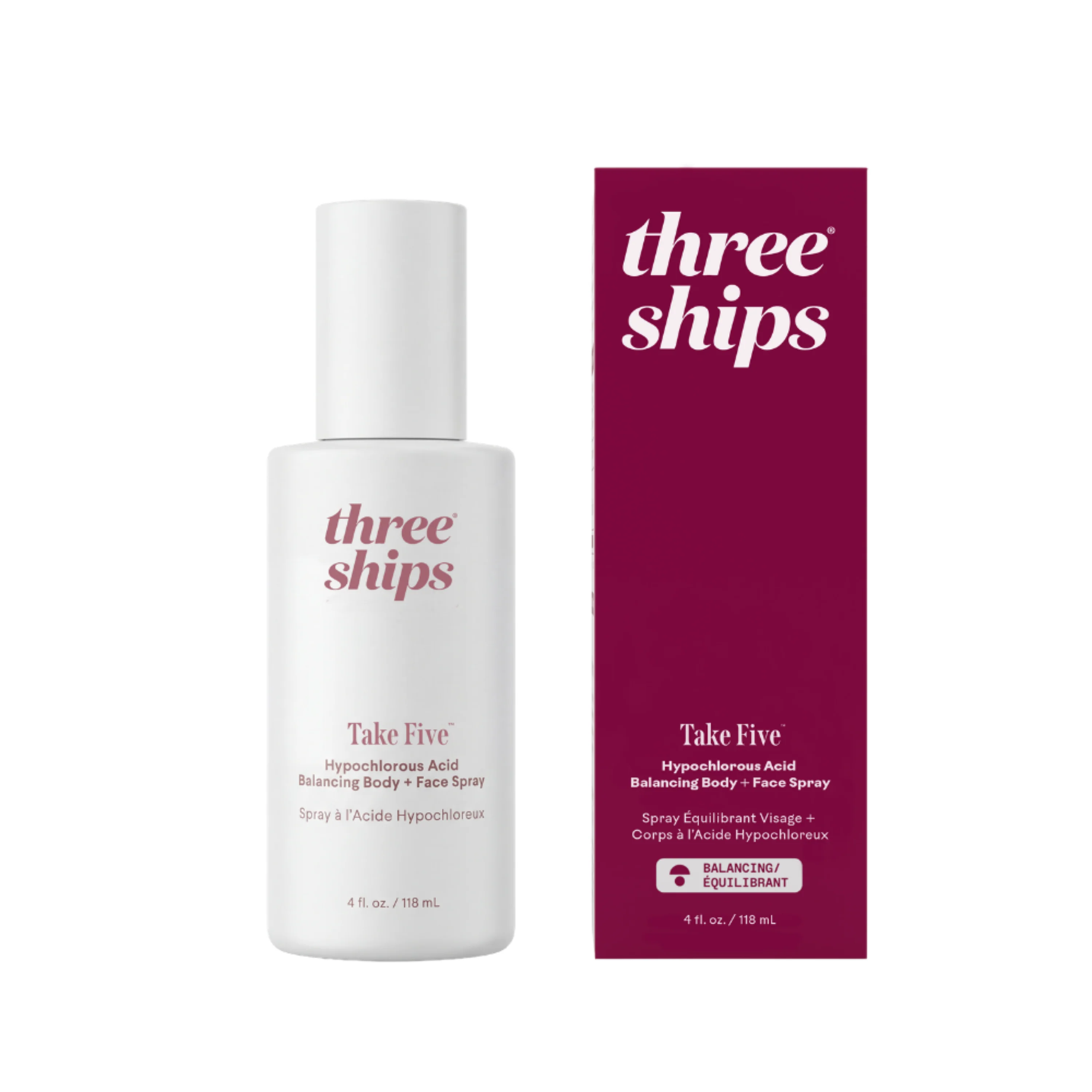 Next-Generation Three Ships Take Five™ Hypochlorous Acid Balancing Body Face Spray Soft