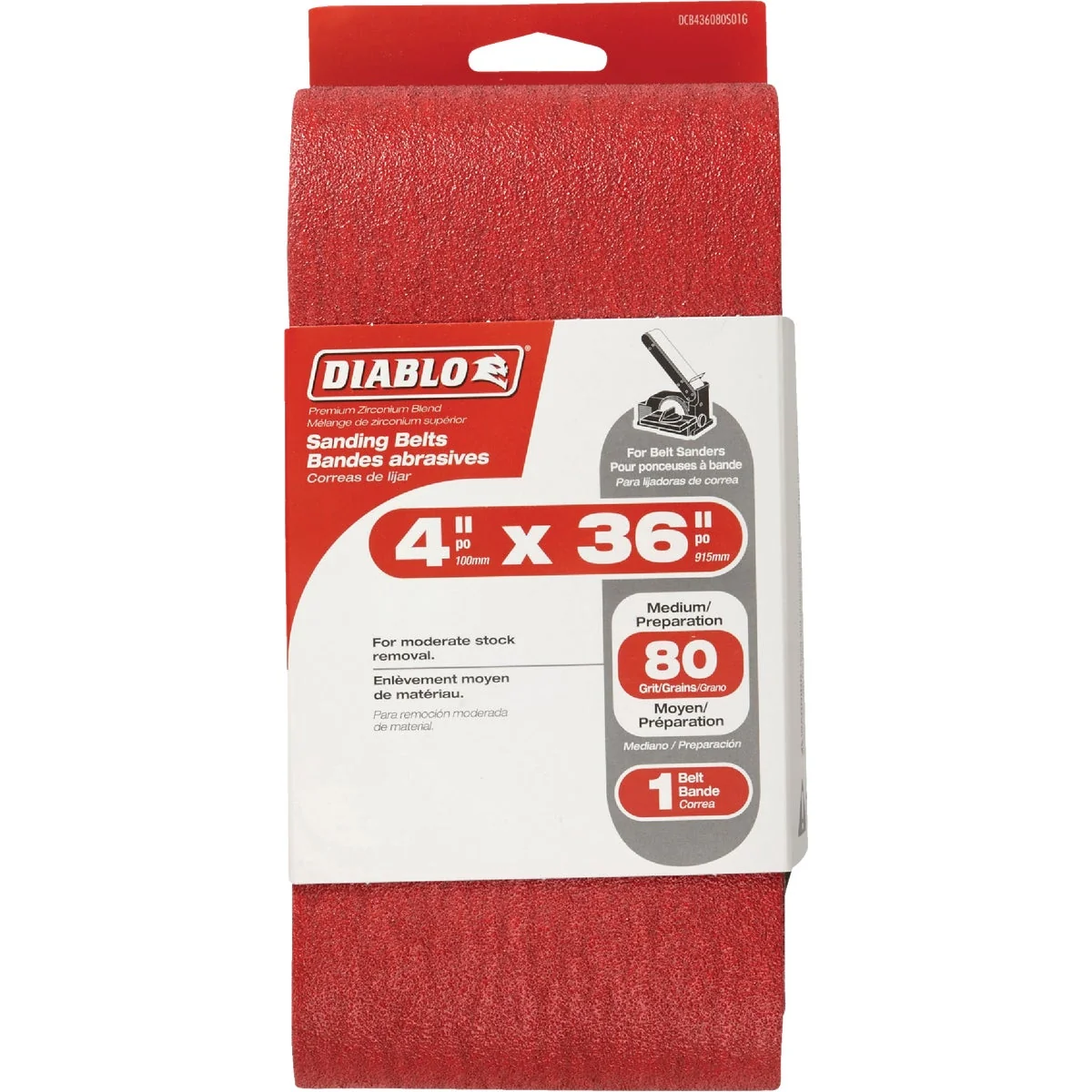 Green Diablo 4 In. x 36 In. 80 Grit General Purpose Sanding Belt Fashionable