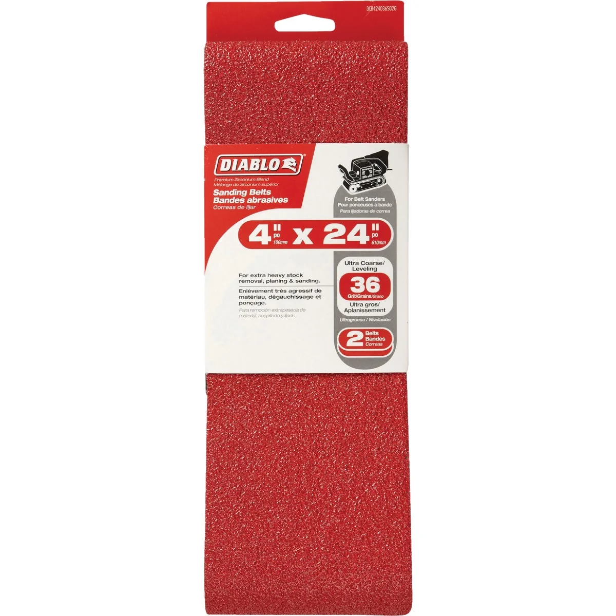 Trusted Diablo 4 In. x 24 In. 36 Grit General Purpose Sanding Belt 2-Pack Outstanding