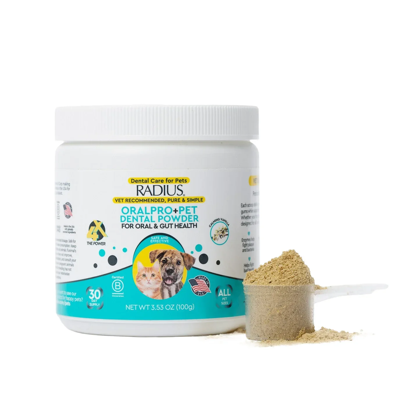 Relaxed Radius OralPro Pet Dental Gut Powder for Dogs Cats Fashionable