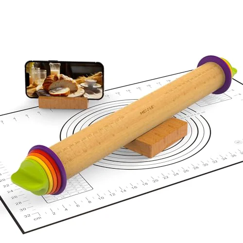 Natural Adjustable Rolling Pin 3 Count Eco-Friendly