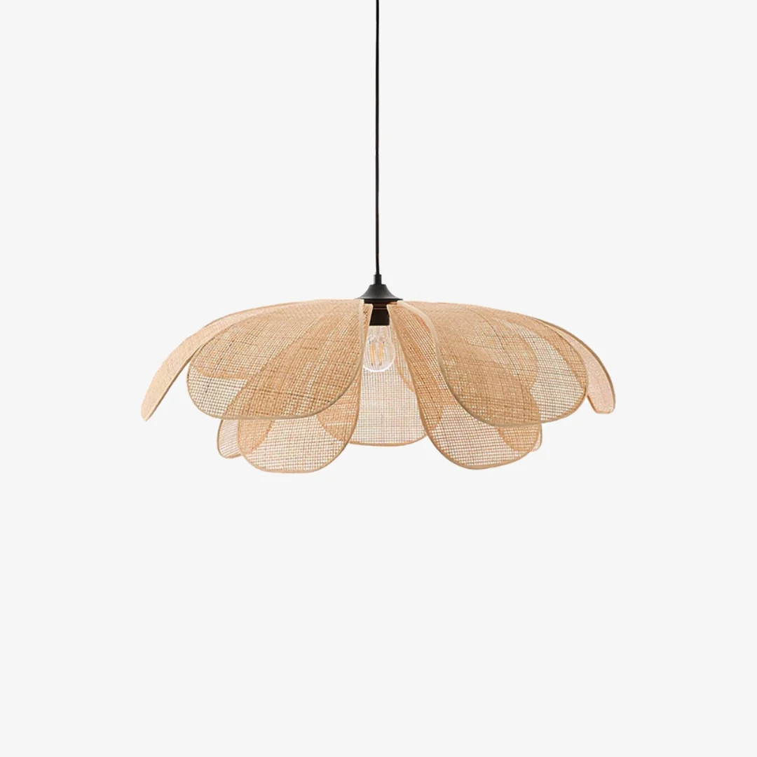 Fast Rotan bloemblaadjes hanglamp Green