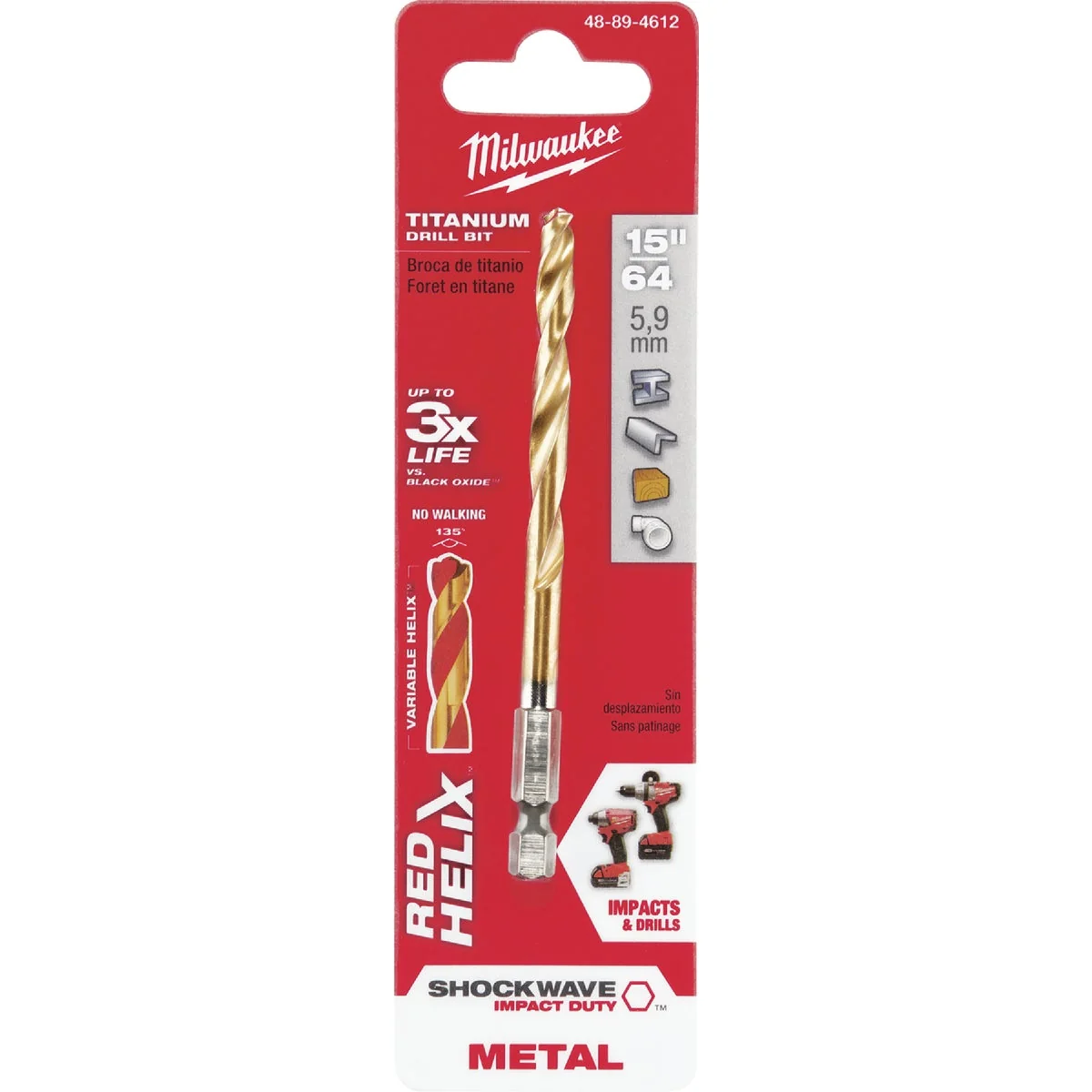 Prestigious Milwaukee Shockwave Impact Duty 15 64 In. Titanium Hex Shank Drill Bit Contemporary