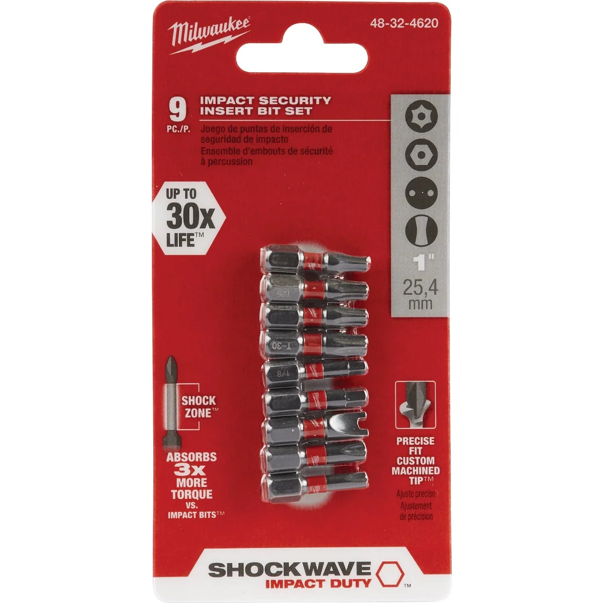 High-Performance Milwaukee Shockwave Security Insert Impact Screwdriver Bit Set 9-Piece Premium Material