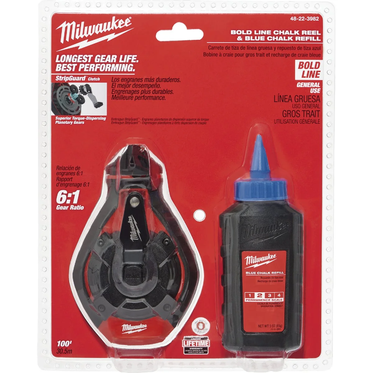 Carefully Designed Milwaukee 100 Ft. Bold Line Chalk Line Reel and Chalk Blue Stylish