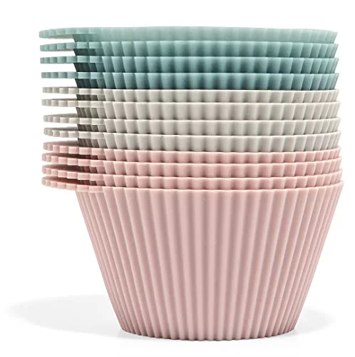 Advanced Reusable Silicone Baking Cups Silicone Muffin Liners for Cupcakes 12 Count Carefully Designed