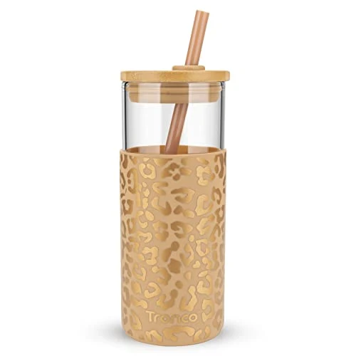 Premium Material 20 oz Glass Tumbler with Lids and Straws Powerful