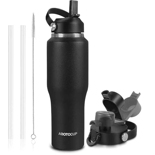 Carefully Designed 40oz Black Water Bottle Stainless Steel Specialty