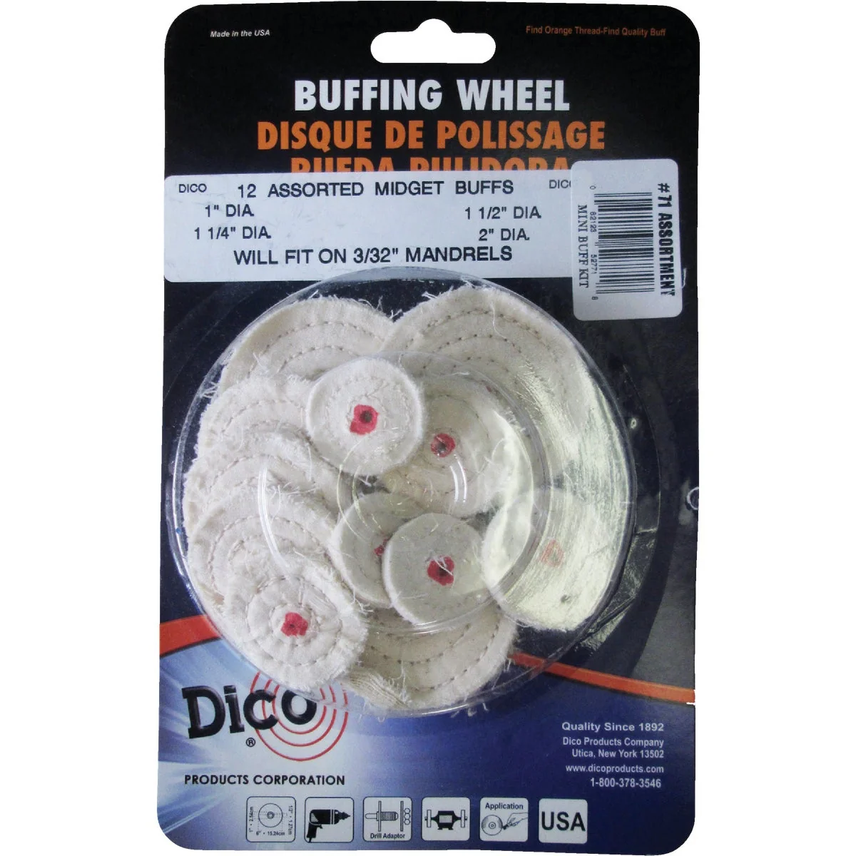Professional Dico Assorted Buffing Wheel 12-Pack Clean