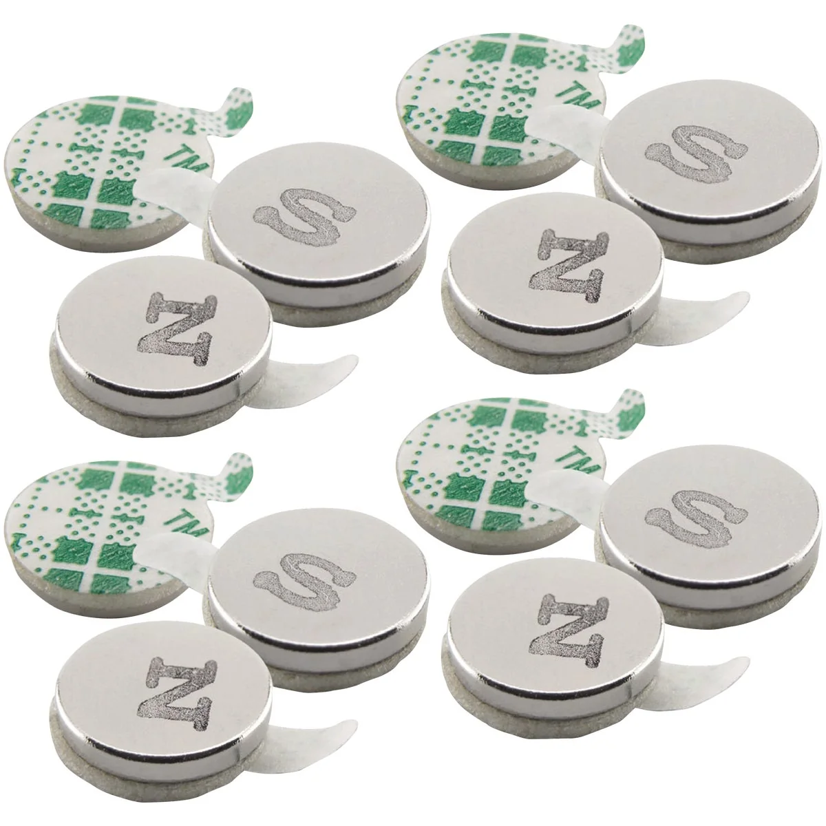 Certified MagnetSource 1.68 Lb. Capacity Neodymium Disc Magnet with Adhesive 12-Pack Trusted