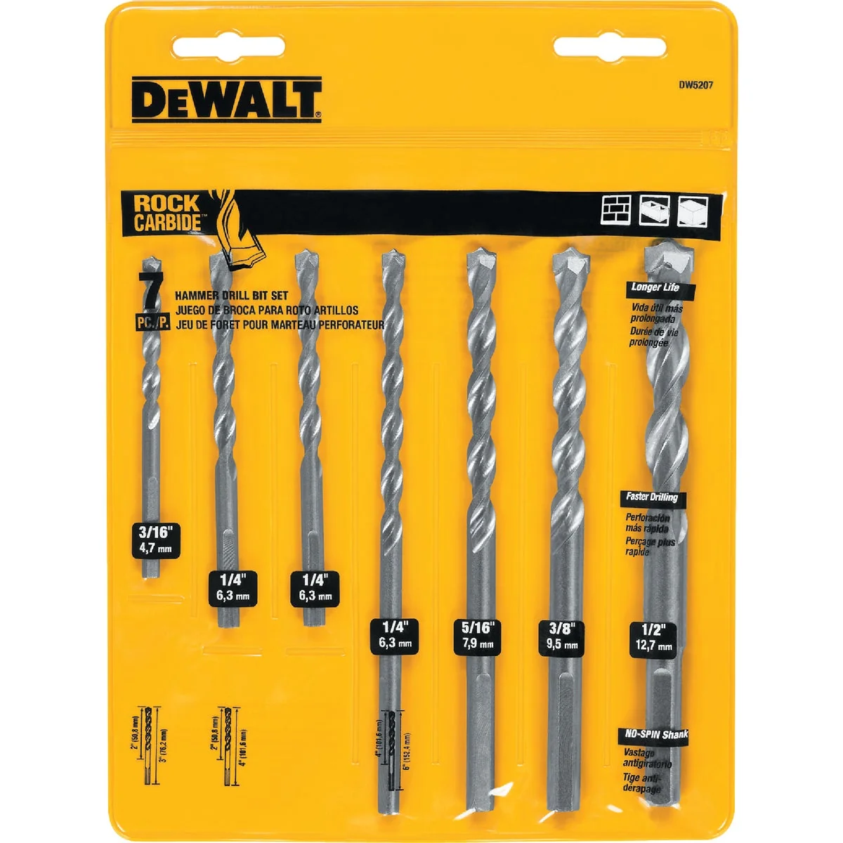 High-Grade DeWalt Masonry Drill Bit Set 7-Pieces Original Design