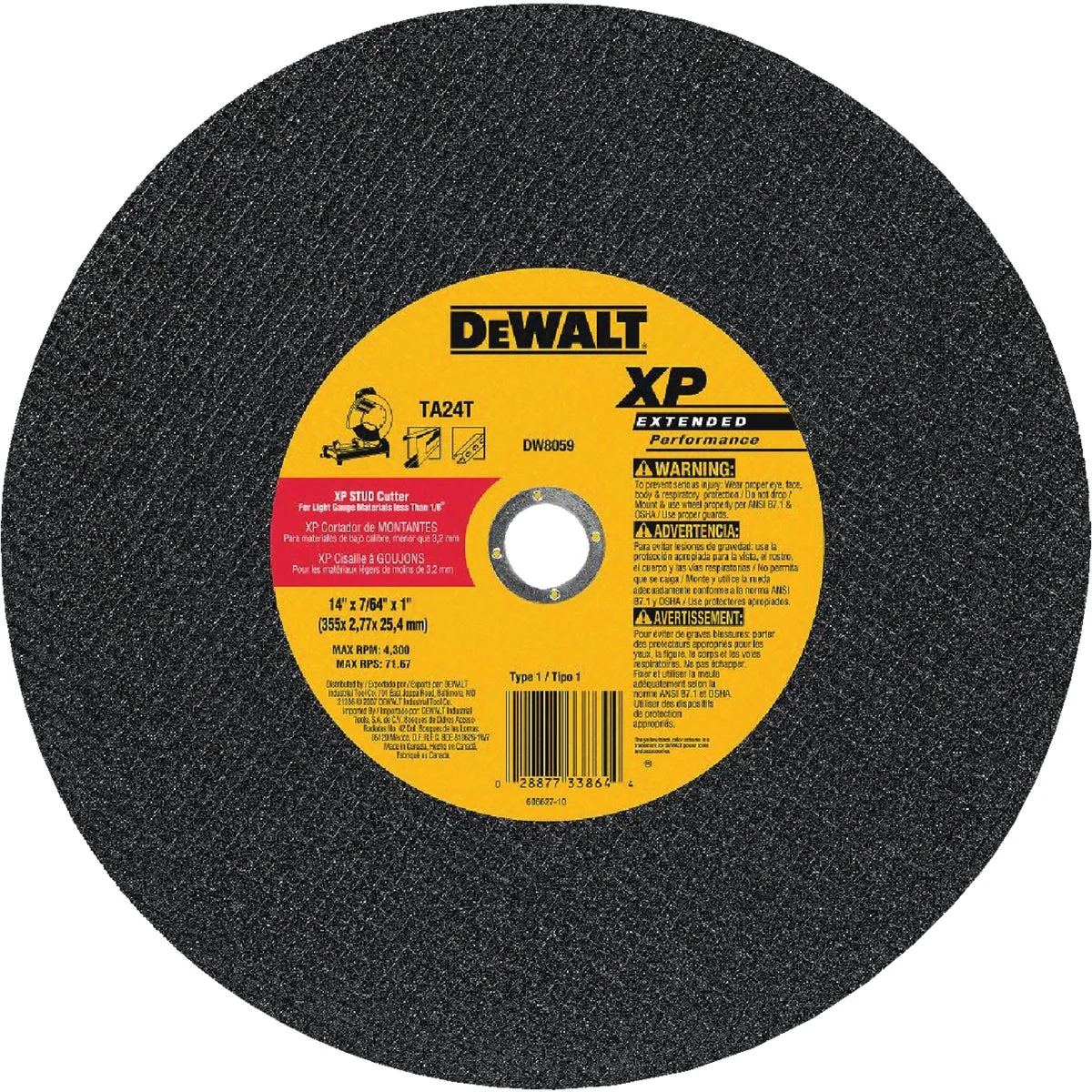 Fine DeWalt XP Type 1 14 In. x 7 64 In. x 1 In. Metal Cut-Off Wheel Practical