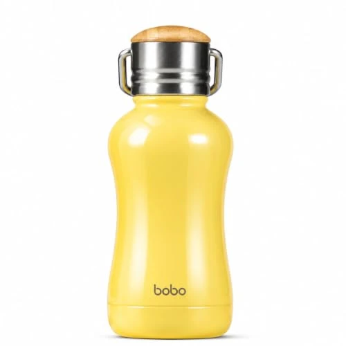 Stylish Mini Insulated Water Bottle With Bamboo Lid Pure