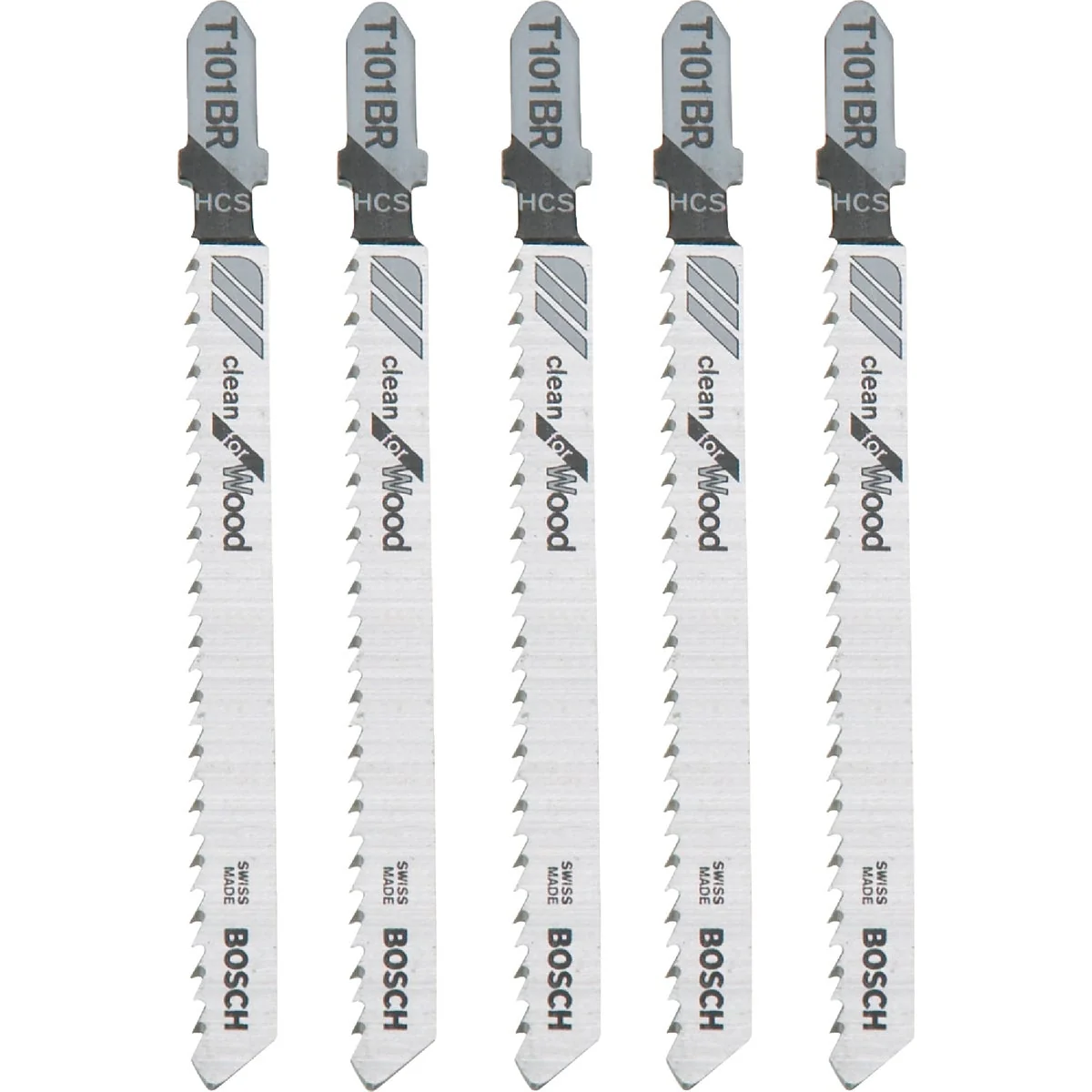 Modern Bosch T-Shank 4 In. x 10 TPI High Carbon Steel Jig Saw Blade Clean for Wood 5-Pack Practical