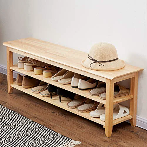 Carefully Designed Shoe Rack Bench Wooden Storage Bench Entryway Bench Reusable