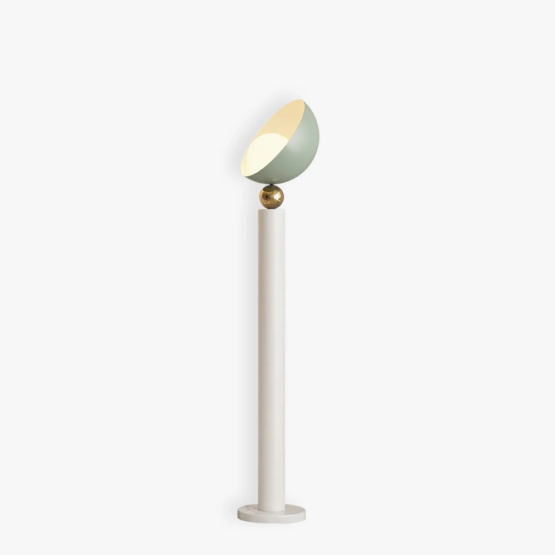 Elegant Halfrond crèmekleurige vloerlamp Verified