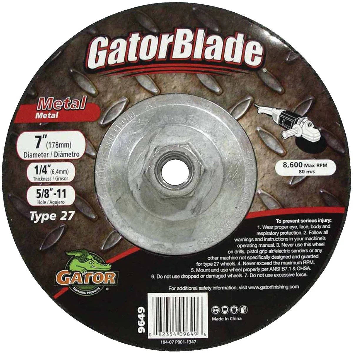 Healthy Gator Blade Type 27 7 In. x 1 4 In. x 5 8 In.-11 Metal Cut-Off Wheel Contemporary