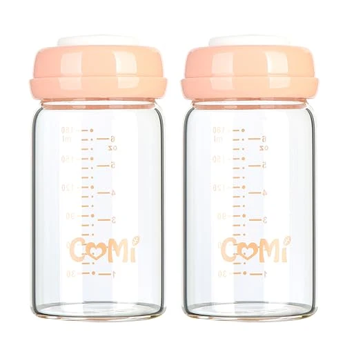 High-End Wide Neck Glass Breastmilk Collection n Storage Bottle 2 Count Premium Material