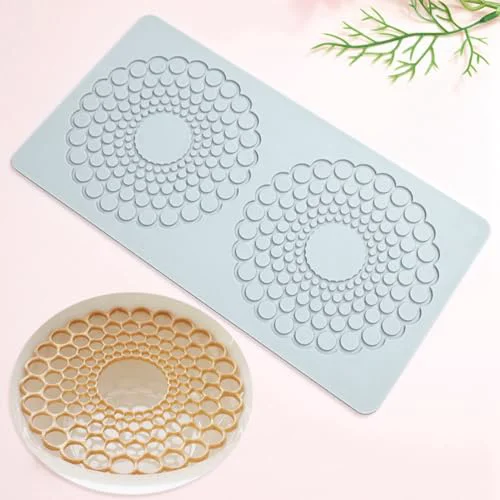 Advanced Hollow Round Circular Design Lace Mat Chocolate Fondant Mold DIY Sugar Craft Silicone Pad Cake Decorating Tools Kitchen Bakeware First-Class