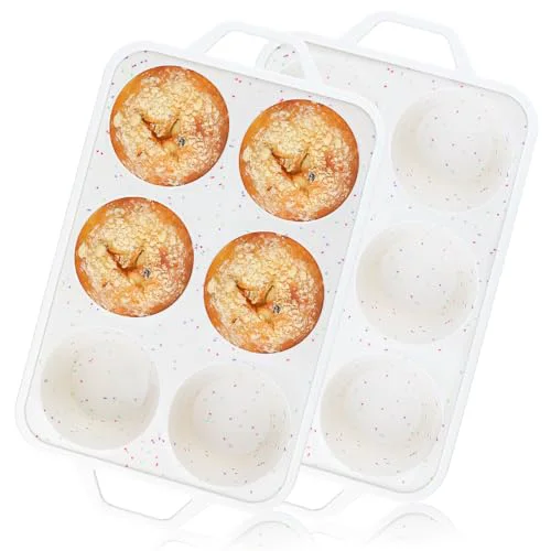 Functional Jumbo Muffin Pan with Metal Reinforced Frame 2 Count Modern