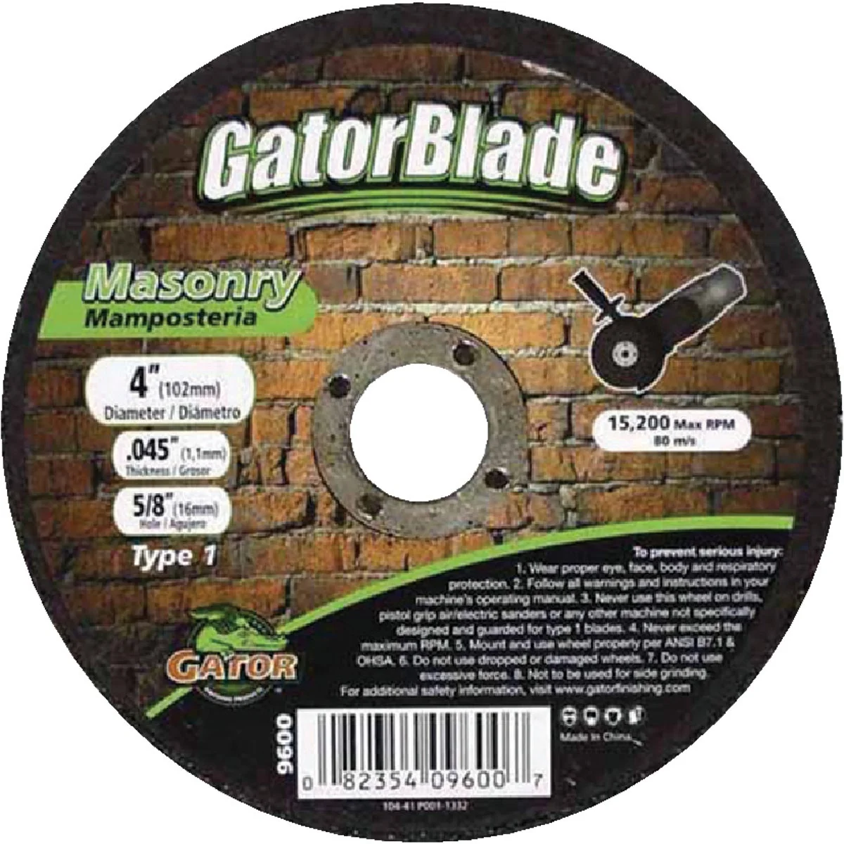 High-Performance Gator Blade Thin Cut Type 1 4 In. x 0.045 In. x 5 8 In. Masonry Cut-Off Wheel Premium Material