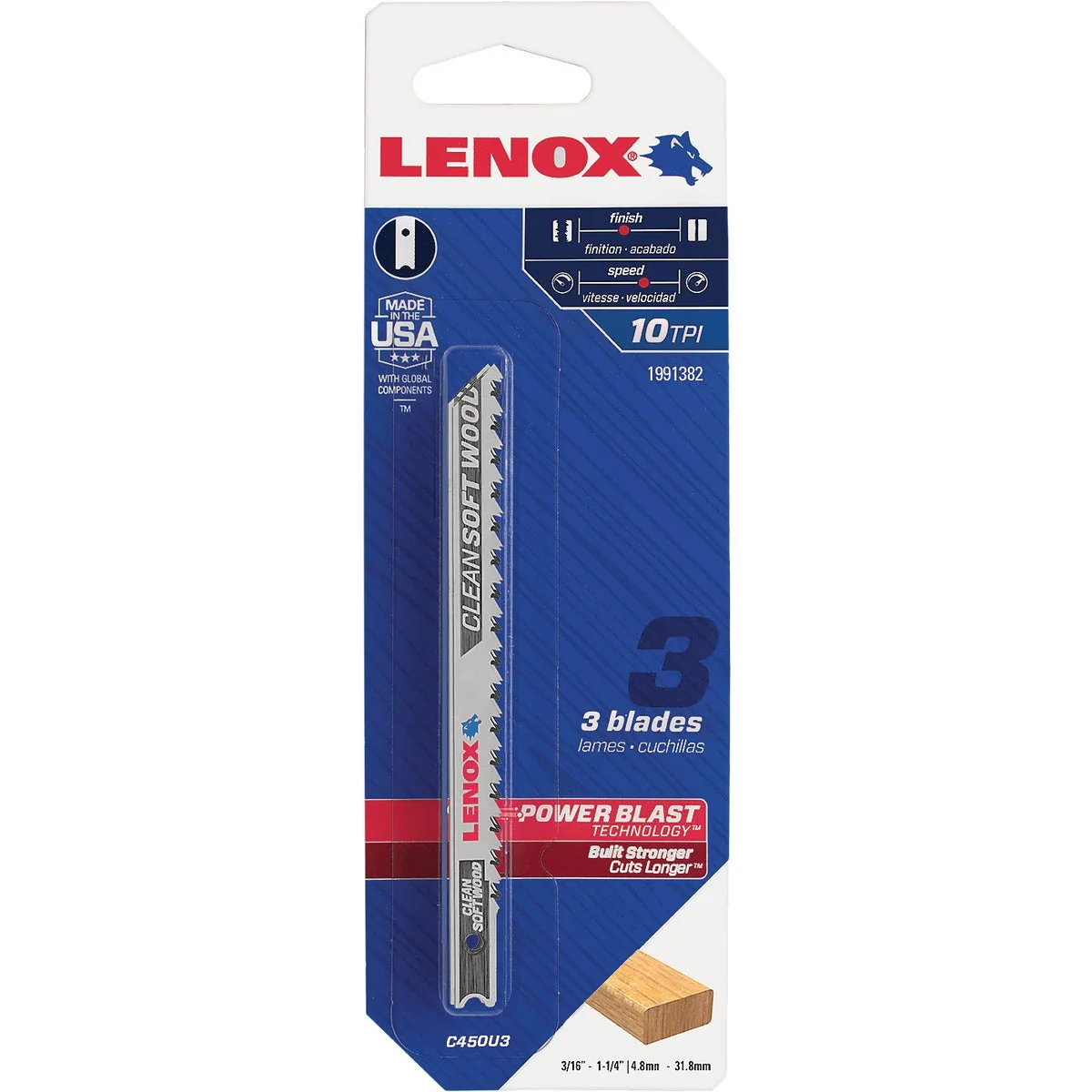 Secure Lenox U-Shank 4 In. x 10 TPI High Carbon Steel Jig Saw Blade Clean Soft Wood 3-Pack Fashionable