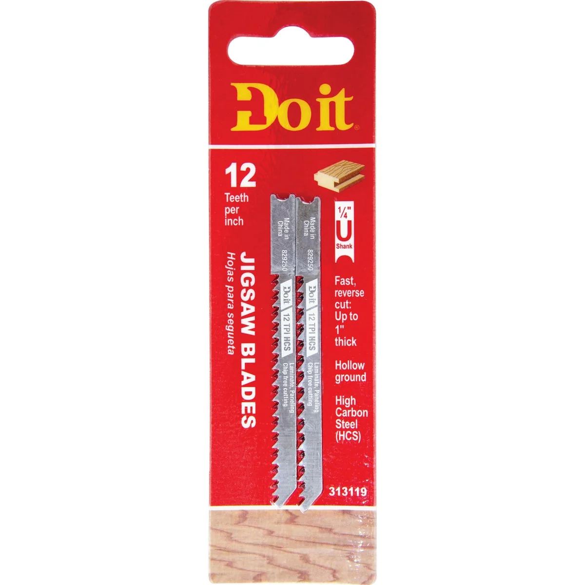Comfortable Do it U-Shank 3-1 8 In. x 12 TPI High Carbon Steel Reverse Cut Jig Saw Blade Wood Laminate 2-Pack Consistent