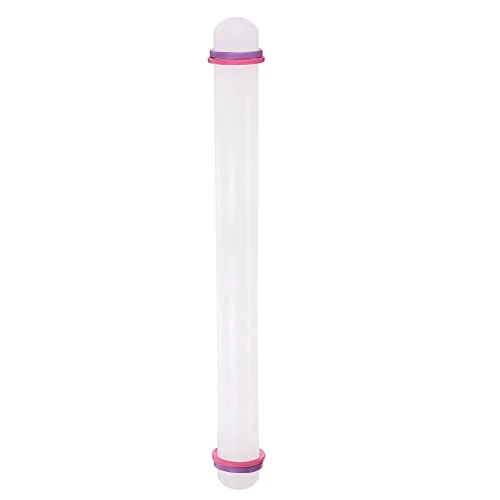 Versatile Fondant Rolling Pin 20 Inch x 1.38 Inch Adjustable Guide Rings Non Certified
