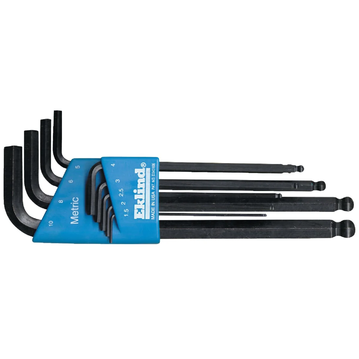 Verified Eklind Metric Ball-End Hex Key Set 9-Piece Clean