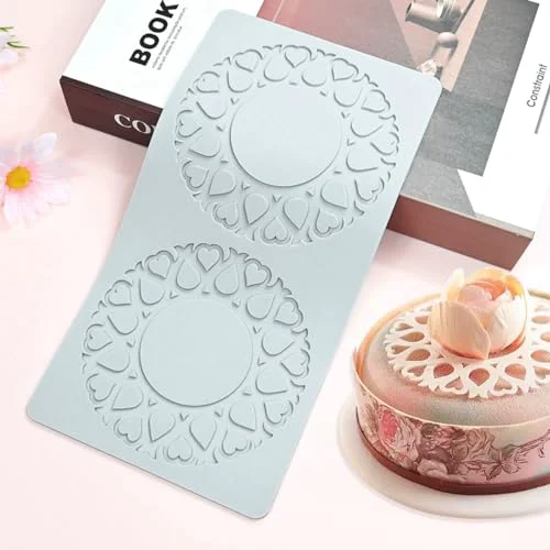 Certified Hollow Tulip Flower Shape Sugar Craft Silicone Pad French Dessert Lace Mat Fondant Cake Mold Cupcake Decorating Silicone Mould Green