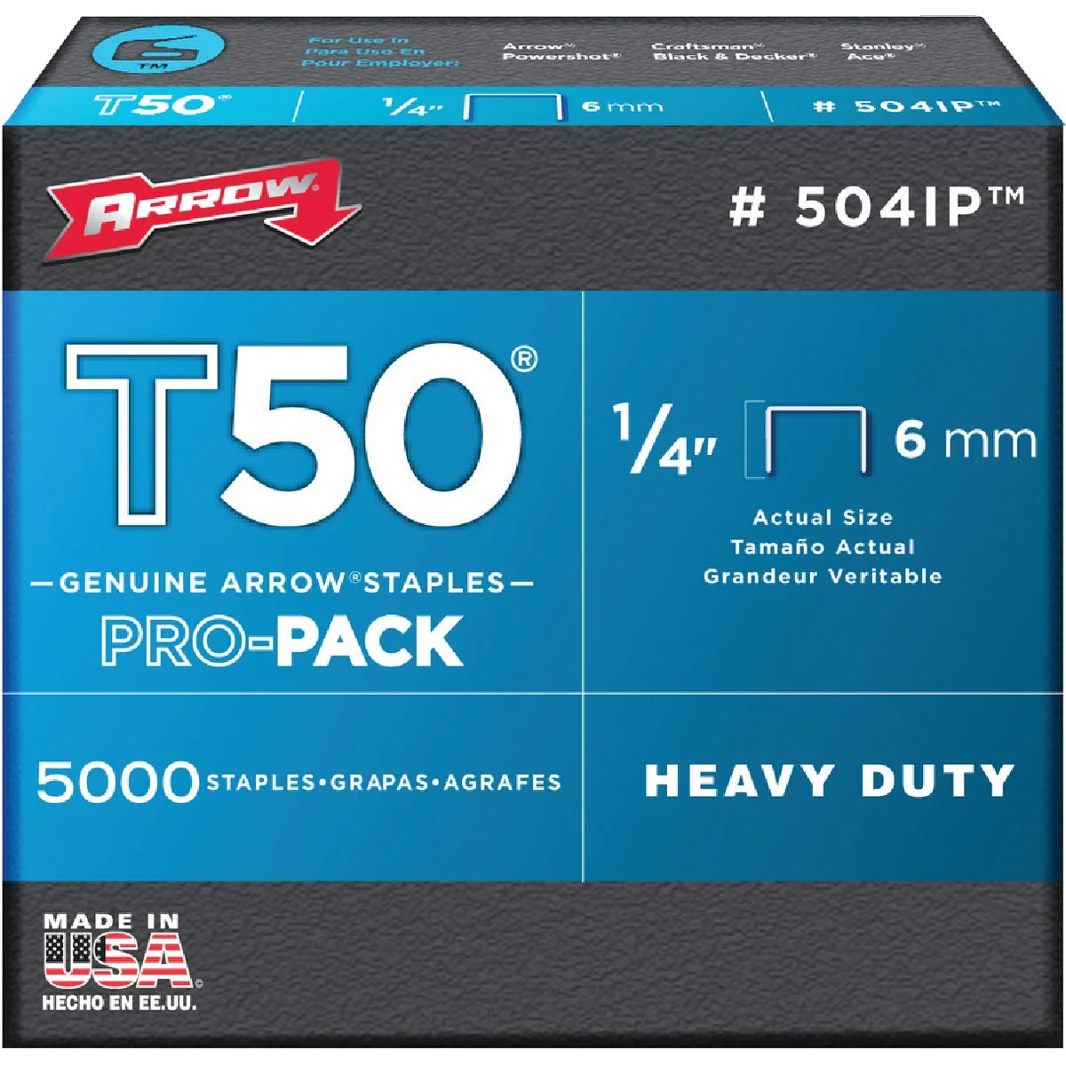 Excellent Arrow T50 Pro-Pack Heavy-Duty Staple 1 4 In. 5000-Pack Advanced