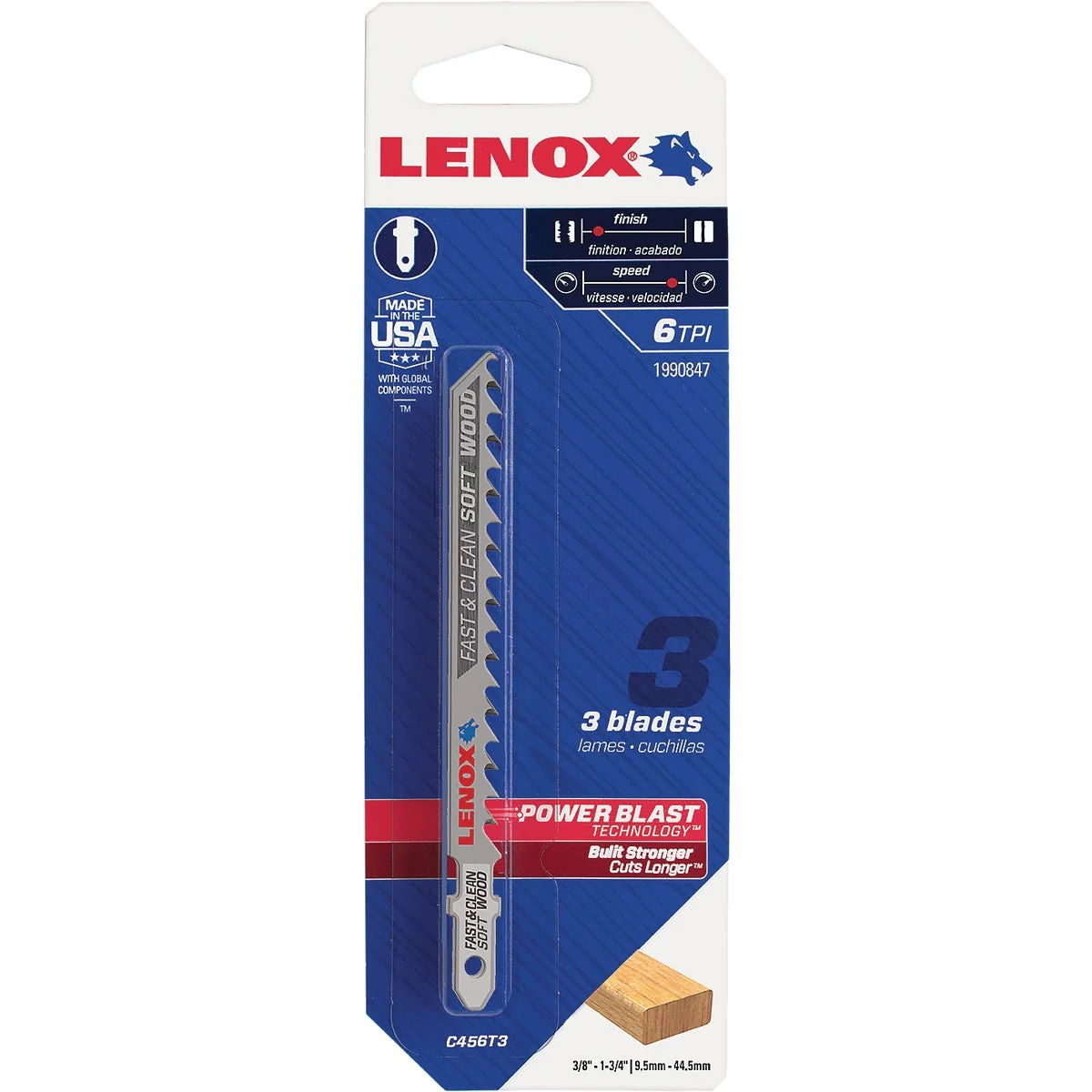 Selected Lenox T-Shank 4 In. x 6 TPI High Carbon Steel Jig Saw Blade Fast Clean Soft Wood 3-Pack