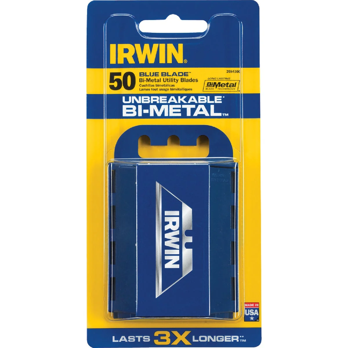 Solid Irwin Blue Blade 2-Point 2-3 8 In. Utility Knife Blade 50-Pack High-End