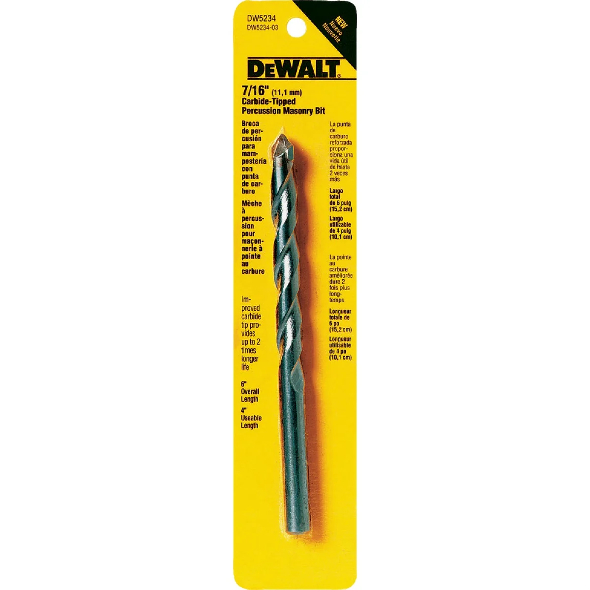 High-Quality DeWalt 7 16 In. x 6 In. Masonry Drill Bit World-Class