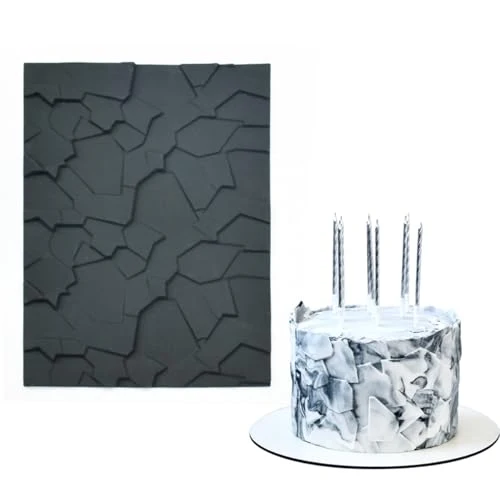 High-Performance Fondant Silicone Mold for Cake Decoration Cake Border Stone Patter Impression Mat Fondant Embossing Stencil for DIY Cookies Convenient