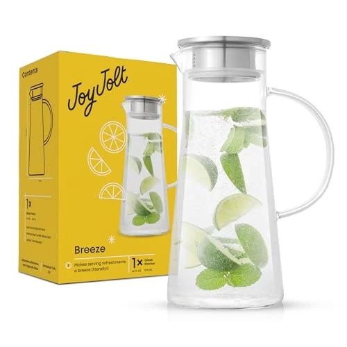 Crafted Glass Pitcher with Lid High-End