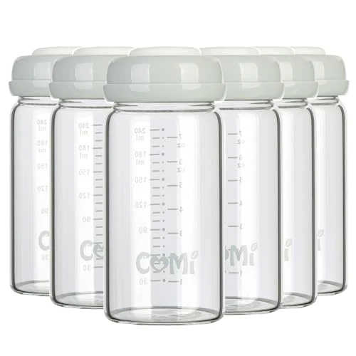 Long-Lasting Wide Neck Glass Breastmilk Collection n Storage Bottle 6 Count Easy-to-Use