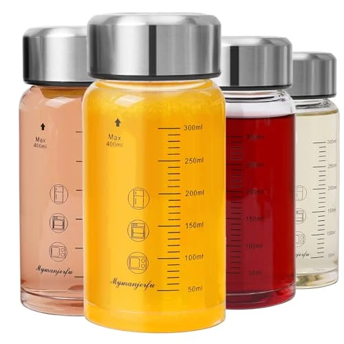 Certified Glass Juice Bottles 4 Pack 12 oz 4 Count Superior