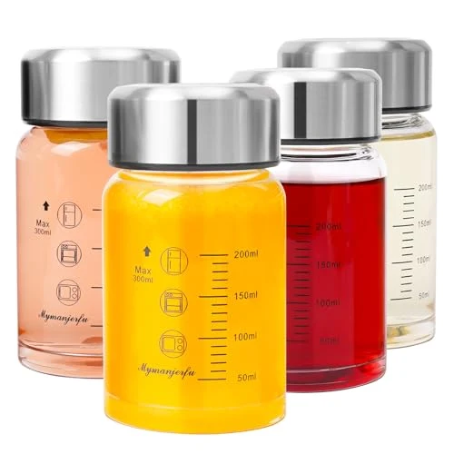 First-Class Glass Juice Bottles 4 Pack 10 oz 4 Count Professional