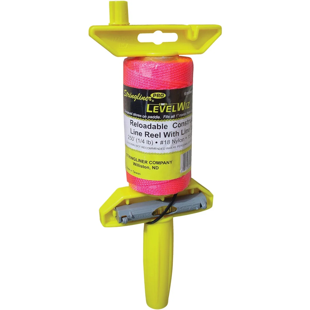 Long-Lasting Stringliner LevelWiz 270 Ft. Fluorescent Pink Twisted Nylon Mason Line Reel Luxury